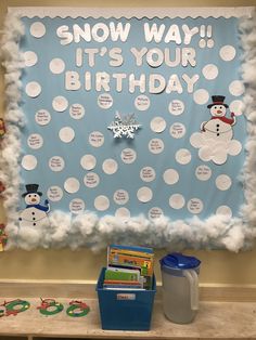 a bulletin board with snowman on it