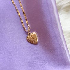 Dainty Diana Necklace - Luna Lifted Spiritual Medallion Necklace For Valentine's Day, Pendant Locket Necklace As Gift For Her, Dainty Engraved Locket Necklace, Engraved Heart Pendant Necklace, Pendant Locket Necklace, Mystical Gold Engraved Necklace, Symbolic Necklace For Her, Symbolic Necklace As A Gift For Her, Mystical Engraved Gold Necklace