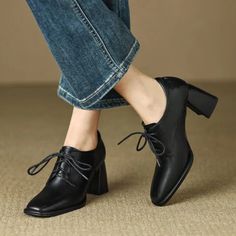 Leather Plus Size, Women Pumps Shoes, Oxford Shoes Heels, Chiko Shoes, Shoes Outfit Fashion, Oxford Heels, Pumps Shoes, Spring Women, Women Oxford Shoes