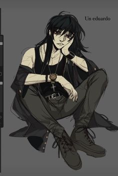 Emo Character Art, Punk Rock Character Design Male, Edgy Character Design Male, Goth Male Oc, Shrugging Pose Drawing, Skeleton Oc Art, Emo Character Design, Edgy Character Design, Goth Character Art