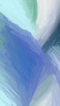 an abstract painting with blue, green and white colors