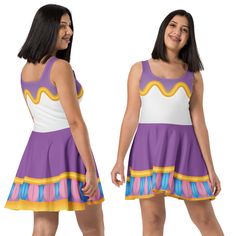 Complete your Mrs. Potts inspired Run Disney costume and get ready for your next 5K, 10K, Half or Marathon. Great for working out or to add a little pop of magic to your outfit.This fit and flare dress is made from UPF 50+ moisture wicking fabric, 82% polyester and 18% spandex. This flattering dress has a full skirt and hits mid-thigh. It's light weight and moisture wicking, making it comfortable to run in or hop around the parks. Dress fits true to size.**If purchasing another item from my shop Run Disney Costumes, Sparkle Skirt, Pretty Pumpkins, Run Disney, Flattering Dresses, Disney Costumes, Full Skirt, Printed Leggings, Fit And Flare Dress