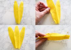 step by step instructions on how to make an origami banana