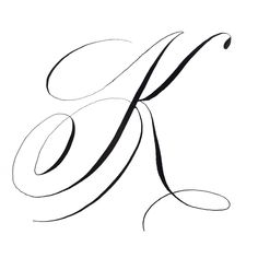 the letter k is drawn in black ink