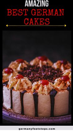 an image of a cake with the words best german cakes on it and in the background