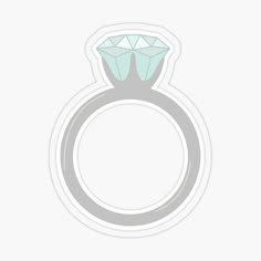 a ring with a diamond on it sticker for laptops and phones,