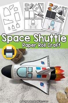 the space shuttle paper roll craft is ready to be used as a project for kids