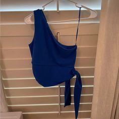 Royal Blue New With Tags Crop Top Tight Fit Blue Fitted One-shoulder Top, Blue One Shoulder Top For Night Out, Blue Crop Top, Blue Crop Tops, Monaco, Royal Blue, Crop Top, Spain, Womens Tops