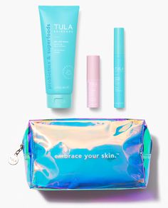 Say “good morning” to this kit of TULA favorites hand-chosen by influencer Hayden Cohen (IG: @hayderz). This exclusive assortment includes the best selling The Cult Classic purifying cleanser, Instant De-Puff eye serum and Rose Glow + Get It eye balm (Hayden hack: use both eye products together for a little extra TLC). The kit also includes a limited-edition hat with Hayden’s catchphrase. Start your day with this routine and get glowing in 3 simple steps! | good morning tula instant glow kit Perfect Skin Routine, Probiotic Skin Care, Beauty Gift Set, Say Good Morning, Eye Products, Tula Skincare, Skin Quiz, Glow Kit, Effective Skin Care Products