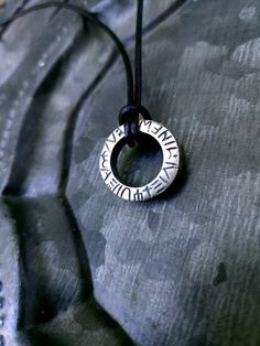 Our unique amulet crafted from solid Sterling, is incised with symbols, darkened to give them emphasis. An amulet to connect one with the first mystical alphabet currently known, that of the Vikings, that became known as Runes.During the first centuries AD, runes developed in areas populated by Germanic tribes, probably inspired by the Latin alphabet of the Romans who had traversed much of that land. The earliest runic inscriptions, dating from ca 150 AD, are particularly common in what is now D Mystical Alphabet, Rune Ring, Latin Alphabet, Germanic Tribes, The Romans, The Vikings, Ring Crafts, Leather Necklace, Emphasis