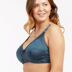 Plus Size Mamia Bra Wire Free Full Cup 3 Hooks Wide Straps 38c Nwt Smoke Free Home All Sales Final No Returns Blue Full Coverage Bra With Medium Support, Blue Full Coverage Bra With Medium Bust Support, Blue Full Cup Bra, Purple Bras, Cotton Bras, Beautiful Bra, Wireless Bra, Plunge Bra, Womens Basic