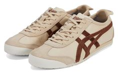 Onitsuka Tiger Mexico 66 'Beige Suede Brown' 1183B391-251 - KICKS CREW White Trendy Sneakers, Brown Running Shoes, Brown Onitsuka Tiger, Cottagecore Sneakers, Vintage Sneakers Aesthetic, Shoes Fall 2024, Creme Shoes, Onitsuka Tiger Women Outfit, Slim Sneakers