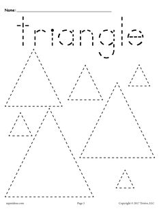 FREE Triangles Tracing Worksheet Shapes Tracing, Shape Worksheets For Preschool, Worksheet For Preschool, Pre K Worksheets, Tracing Worksheets Free, Shape Tracing Worksheets, Triangle Worksheet, Preschool Tracing, Free Preschool Worksheets