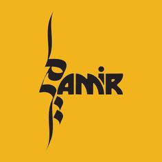 the word panr written in black ink on a yellow background with an abstract design