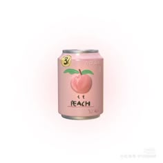 a can of peach soda on a white background