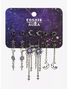 Cosmic Aura Celestial Opal Earring Set Cosmic Aura, Jewelry For Guys, Goth Costume, Opal Earring, Hot Topic Jewelry, Jewelry Goth, Costume Anime, Anime Jewelry, Magical Jewelry