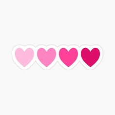 five hearts sticker on a white background