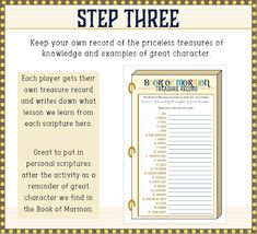 Primary Activity Ideas: Book Of Mormon Treasure Hunt - Priceless Treasure of Knowledge Activity - Latter Day Saint Primary and Youth Activity Lds Seminary