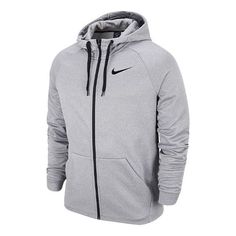 Nike Therma Jacket Athletic Heather Sweatshirt For Winter Sports, Winter Sports Athletic Heather Sweatshirt, Winter Sports Sweatshirt In Athletic Heather, Urban Sports Hoodie With Moisture-wicking, Sports Fleece Hoodie With Zipper Closure, Fall Streetwear Activewear In Athletic Heather, Breathable Functional Winter Hoodie, Functional Breathable Winter Hoodie, Winter Athleisure Hooded Jacket