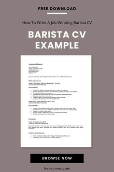 Barista CV Examples and Writing Tips