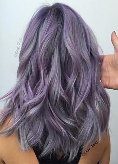 Lilac Grey Hair, Silver Lavender Hair, Silver Ombre Hair, Blonde Ombre Hair, Lavender Hair Colors, Ombre Hair Blonde