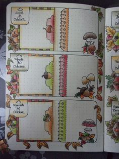 an open planner book with thanksgiving themed pages