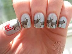 Christmas Hunting Nails, Camo Nail Art, Deer Nails, Nail Art Noel, Camo Nails, Snow Camo, Country Nails, Cute Christmas Nails, Holiday Nail Art