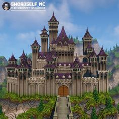 Gothic castle : r/Minecraftbuilds Castle Doors Minecraft, Minecraft Castle Wall Designs, Gothic Minecraft Castle, Castle Minecraft Blueprints, Pirate Minecraft, Minecraft Palace, Minecraft Medieval Castle, Minecraft Castle Blueprints, Castle Inspiration