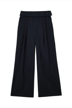 Woven Waistband Detail Loose Trousers Loose Trousers, Low Waist, Loose Fitting, Stripes, Trousers, Zipper, Navy, Red