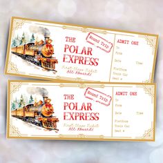 two tickets for the polar express are shown