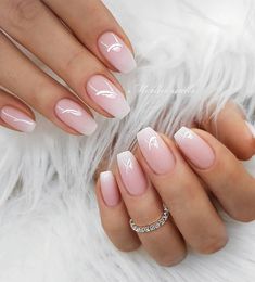 Ombre Wedding Nails Brides, Wedding Gel Nails, Nexgen Nails, Bridal Nails Designs, Natural Gel Nails, Acrylic Ideas, Short Acrylic