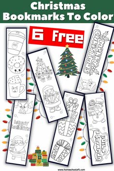 christmas bookmarks to color for kids and adults with the words e free on them