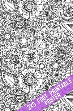 an adult coloring book with flowers and paisleys