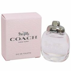 COACH NEW YORK 0.15 OZ EAU DE TOILETTE SPLASH MINI WOMENS PERFUME 4.5 ML NEW NIB * 0.15 oz. (4.5 ml) Eau de Toilette Splash Mini * New in Retail Box * 100% Authentic Coach  opens with bright, sparkling raspberry,  which gives way to creamy Turkish roses,  before drying down to a sensual suede musk base note. Mini Chanel Perfume, Mini Perfume Vanilla, Coach Sunset Perfume, Coach Floral Perfume, Coach Dreams Perfume, Coach New York, Retail Box, Women Perfume, Raspberry