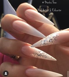 Signature Nails, Stilettos Nails, White Stiletto Nails, Bandana Nails, Red Chrome Nails, August Nails, Ombre Nails Glitter