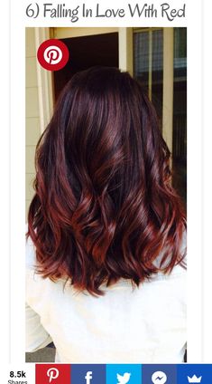 Winter Hair Color Trends, Dark Red Hair Color, Long Bobs, Cherry Hair, Medium Layered Hair, Dark Red Hair, Hair Magazine, Hair Color Auburn