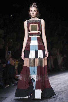 Valentino Ready To Wear Spring Summer 2016 Paris - NOWFASHION Patchwork Fashion, Valentino Dress, Long Maxi Skirts, Vanity Fair