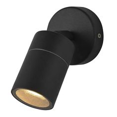 a black outdoor light on a white background