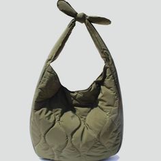 Super light weight quilted nylon hobo bag by Street Level Designer Backpacks, Hobo Bag, Rebecca Minkoff Hobo, Backpack Bags, Olive Green, Backpacks, Shoulder Bag, Purses And Bags, Handbags