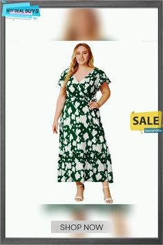 Summer Plus Size Women's V-neck Print Dress Summer Plus Size, Print Dress, Shop Now, Plus Size, V Neck, Best Deals