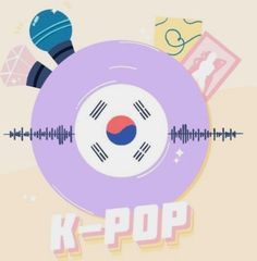 an image of a microphone with the words k - pop on it