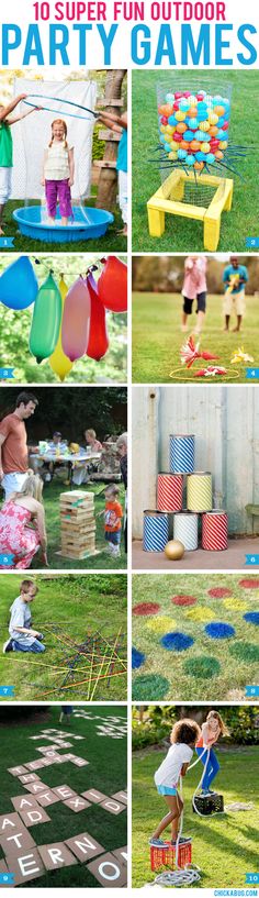 an outdoor party game with kids playing in it