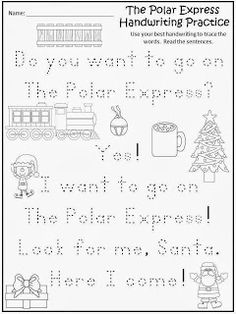 the polar express handwriting practice worksheet