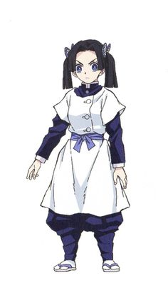 an anime character with black hair and blue eyes wearing a white dress, standing in front of