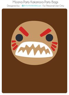 a brown and white poster with an angry face