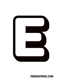 the letter e is black and white