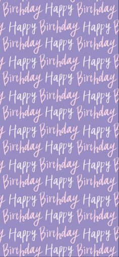 a purple birthday card with the words happy birthday written in white and pink on it