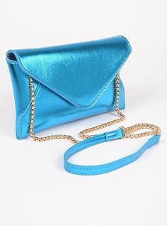 Metallic Envelope Clutch Swing Bag. Blue Shoulder Bag With Mobile Phone Pocket For Party, Blue Party Shoulder Bag With Mobile Phone Holder, Elegant Blue Flap Bag For Evening, Blue Rectangular Party Shoulder Bag, Chic Blue Shoulder Bag Gift, Chic Blue Shoulder Bag For Gift, Chic Blue Bag For Gift, Elegant Blue Evening Flap Bag, Blue Rectangular Satchel For Party