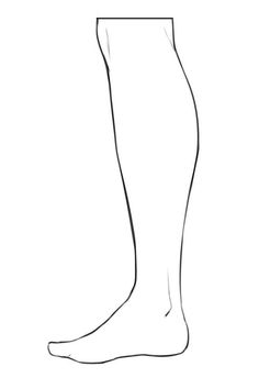 a drawing of a person's legs with one leg up and the other foot down