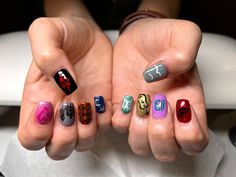 #taylorswift #erastournails #debut #fearless #speaknow #red #1989 #reputation #lover #folklore #evermore #midnights #nails Evermore Nails, Fearless Nails, Swiftie Nails, Taylor Swift Eras Tour Nails, 1989 Nails, Nails Taylor Swift, Tay Art, Eras Nails